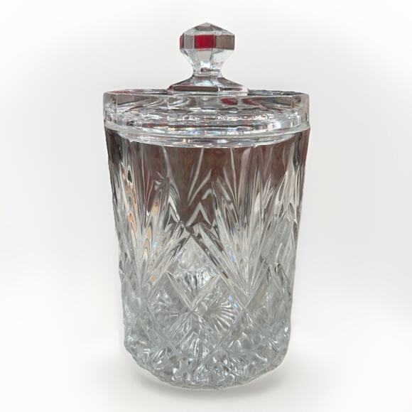 Vintage Bohemia Block Cut Crystal Covered Biscuit Jar Ice Bucket - Picture 1 of 7